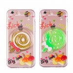 Wholesale iPhone 7 Plus Lollipop Candy Style Liquid Star Dust Case (Hot Pink)